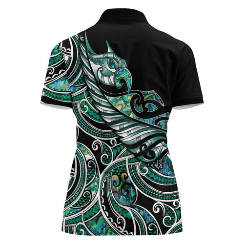 Maori Matariki - Manaia Women Polo Shirt Emerald Paua Shell