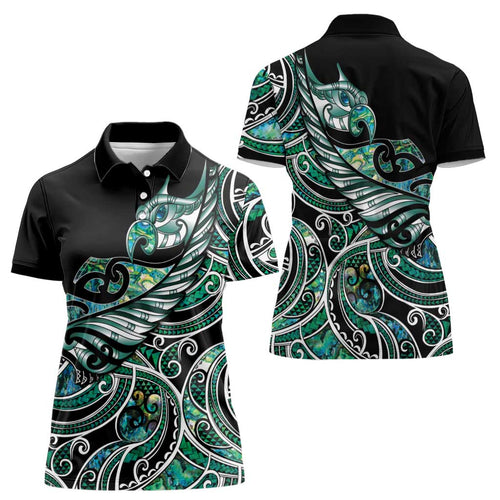 Maori Matariki - Manaia Women Polo Shirt Emerald Paua Shell