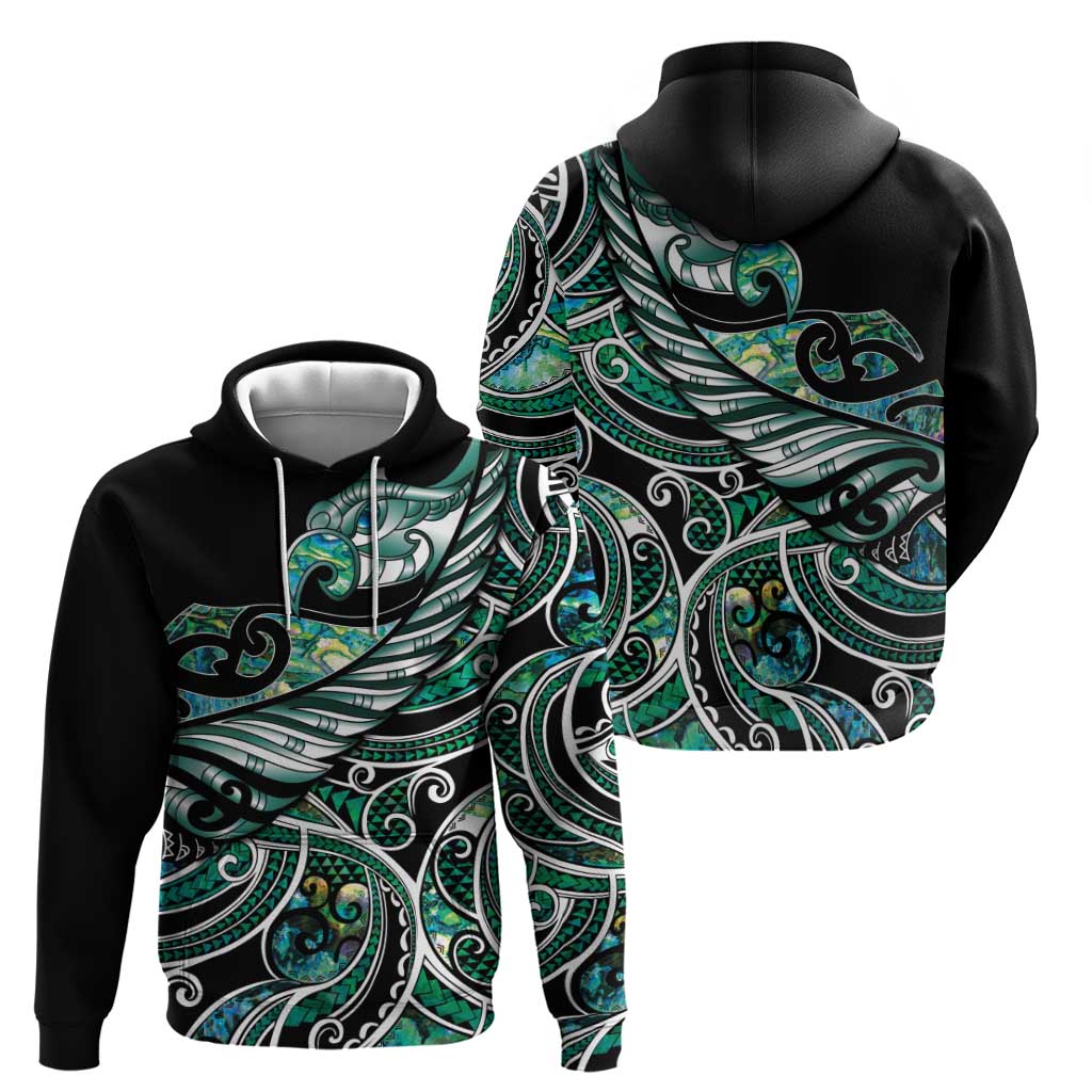 Maori Matariki - Manaia Zip Hoodie Emerald Paua Shell