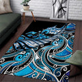 Maori Matariki - Manaia Area Rug Galaxy Blue Paua Shell