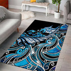 Maori Matariki - Manaia Area Rug Galaxy Blue Paua Shell