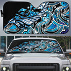 Maori Matariki - Manaia Auto Sun Shade Galaxy Blue Paua Shell