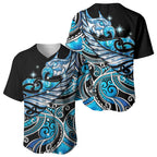 Maori Matariki - Manaia Baseball Jersey Galaxy Blue Paua Shell