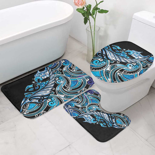 Maori Matariki - Manaia Bathroom Set Galaxy Blue Paua Shell