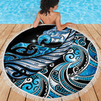 Maori Matariki - Manaia Beach Blanket Galaxy Blue Paua Shell