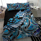 Maori Matariki - Manaia Bedding Set Galaxy Blue Paua Shell