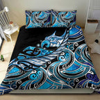 Maori Matariki - Manaia Bedding Set Galaxy Blue Paua Shell