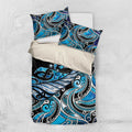 Maori Matariki - Manaia Bedding Set Galaxy Blue Paua Shell