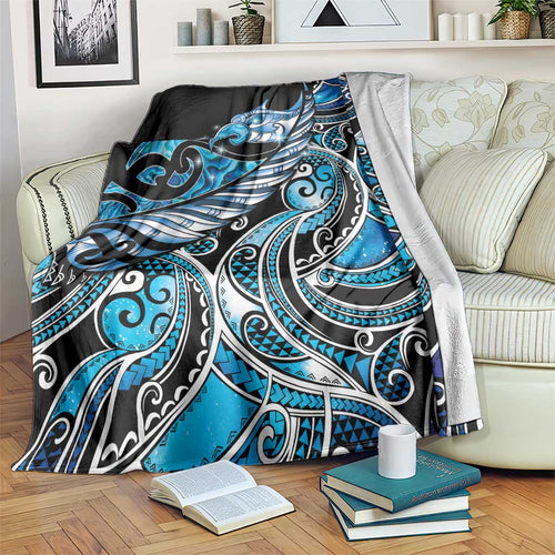 Maori Matariki - Manaia Blanket Galaxy Blue Paua Shell
