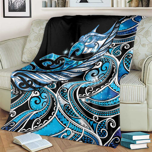 Maori Matariki - Manaia Blanket Galaxy Blue Paua Shell