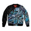 Maori Matariki - Manaia Bomber Jacket Galaxy Blue Paua Shell