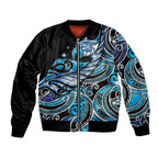 Maori Matariki - Manaia Bomber Jacket Galaxy Blue Paua Shell