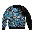 Maori Matariki - Manaia Bomber Jacket Galaxy Blue Paua Shell