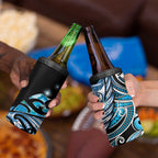 Maori Matariki - Manaia 4 in 1 Can Cooler Tumbler Galaxy Blue Paua Shell