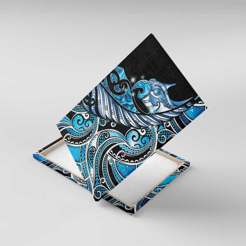 Maori Matariki - Manaia Canvas Wall Art Galaxy Blue Paua Shell