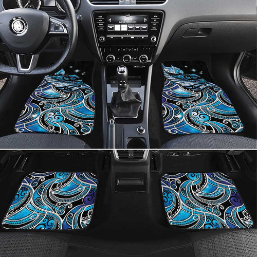 Maori Matariki - Manaia Car Mats Galaxy Blue Paua Shell
