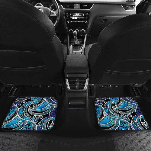 Maori Matariki - Manaia Car Mats Galaxy Blue Paua Shell