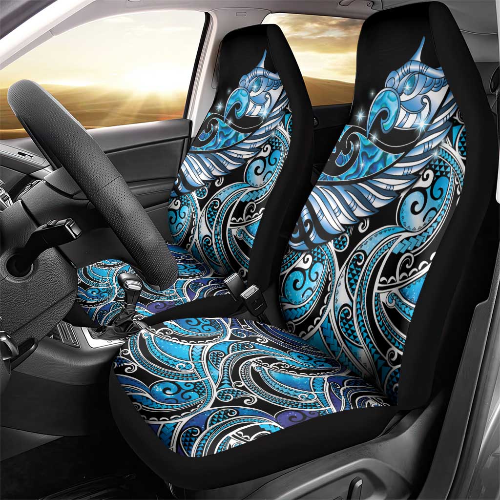 Maori Matariki - Manaia Car Seat Cover Galaxy Blue Paua Shell