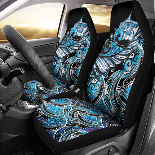Maori Matariki - Manaia Car Seat Cover Galaxy Blue Paua Shell