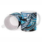Maori Matariki - Manaia Ceramic Mug Galaxy Blue Paua Shell