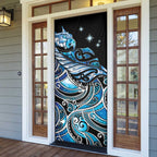 Maori Matariki - Manaia Door Cover Galaxy Blue Paua Shell