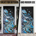Maori Matariki - Manaia Door Cover Galaxy Blue Paua Shell
