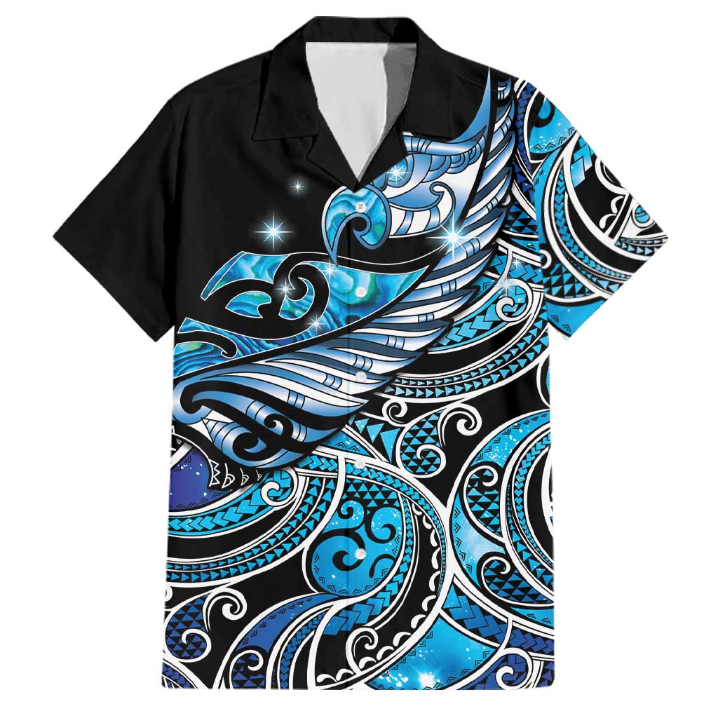 Maori Matariki - Manaia Family Matching Summer Maxi Dress and Hawaiian Shirt Galaxy Blue Paua Shell