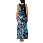 Maori Matariki - Manaia Family Matching Tank Maxi Dress and Hawaiian Shirt Galaxy Blue Paua Shell