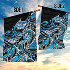 Maori Matariki - Manaia Garden Flag Galaxy Blue Paua Shell