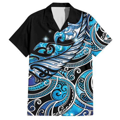 Maori Matariki - Manaia Hawaiian Shirt Galaxy Blue Paua Shell