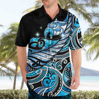 Maori Matariki - Manaia Hawaiian Shirt Galaxy Blue Paua Shell