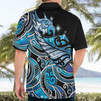 Maori Matariki - Manaia Hawaiian Shirt Galaxy Blue Paua Shell