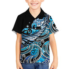 Maori Matariki - Manaia Hawaiian Shirt Galaxy Blue Paua Shell