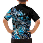 Maori Matariki - Manaia Hawaiian Shirt Galaxy Blue Paua Shell
