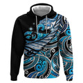 Maori Matariki - Manaia Hoodie Galaxy Blue Paua Shell