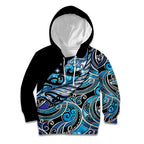 Maori Matariki - Manaia Kid Hoodie Galaxy Blue Paua Shell