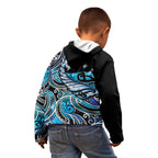 Maori Matariki - Manaia Kid Hoodie Galaxy Blue Paua Shell
