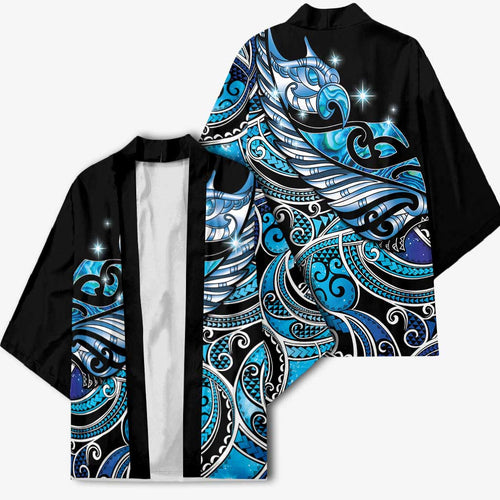 Maori Matariki - Manaia Kimono Galaxy Blue Paua Shell
