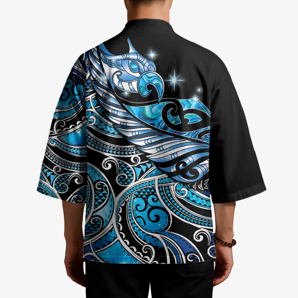 Maori Matariki - Manaia Kimono Galaxy Blue Paua Shell
