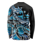 Maori Matariki - Manaia Long Sleeve Shirt Galaxy Blue Paua Shell