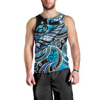 Maori Matariki - Manaia Men Tank Top Galaxy Blue Paua Shell