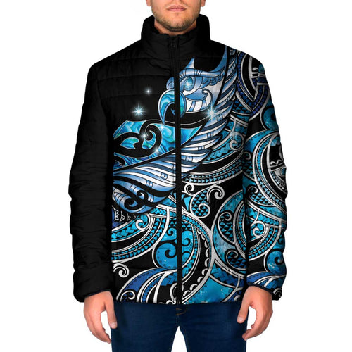 Maori Matariki - Manaia Padded Jacket Galaxy Blue Paua Shell