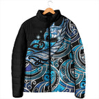 Maori Matariki - Manaia Padded Jacket Galaxy Blue Paua Shell