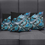 Maori Matariki - Manaia Pillow Cover Galaxy Blue Paua Shell
