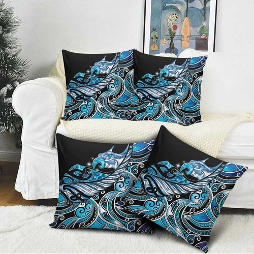 Maori Matariki - Manaia Pillow Cover Galaxy Blue Paua Shell