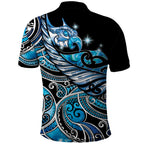 Maori Matariki - Manaia Polo Shirt Galaxy Blue Paua Shell