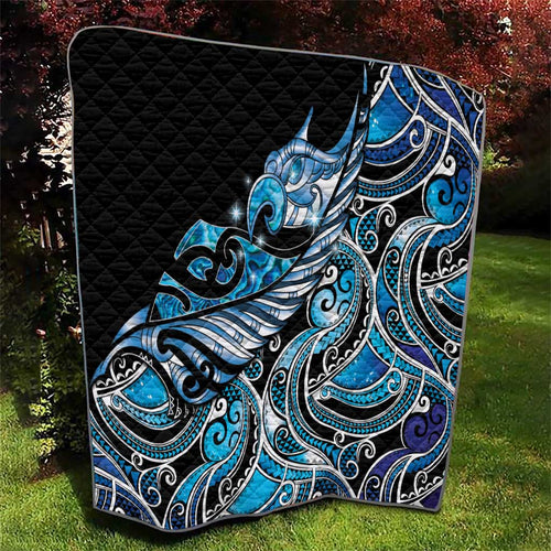 Maori Matariki - Manaia Quilt Galaxy Blue Paua Shell