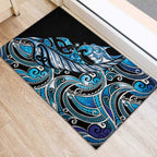 Maori Matariki - Manaia Rubber Doormat Galaxy Blue Paua Shell