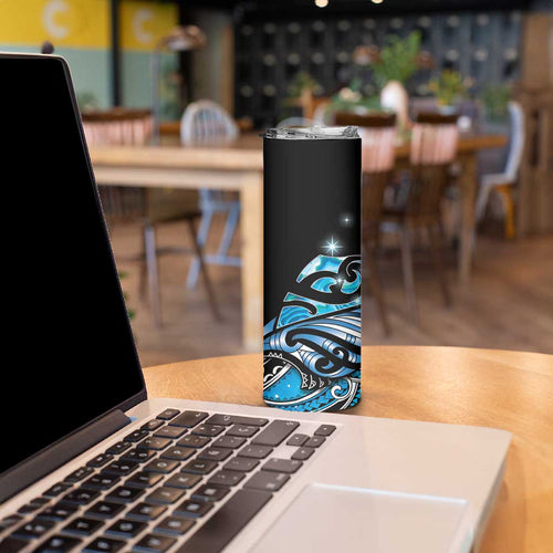 Maori Matariki - Manaia Skinny Tumbler Galaxy Blue Paua Shell