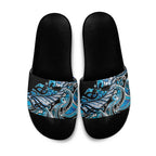 Maori Matariki - Manaia Slide Sandals Galaxy Blue Paua Shell
